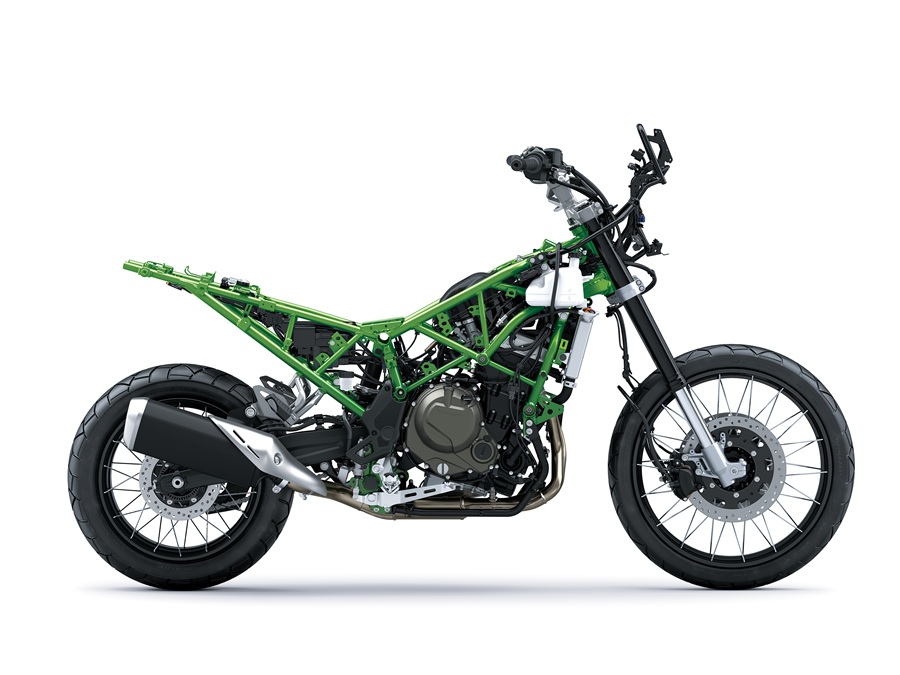 Kawasaki KLE650 SE met rallykuip en spaakwielen